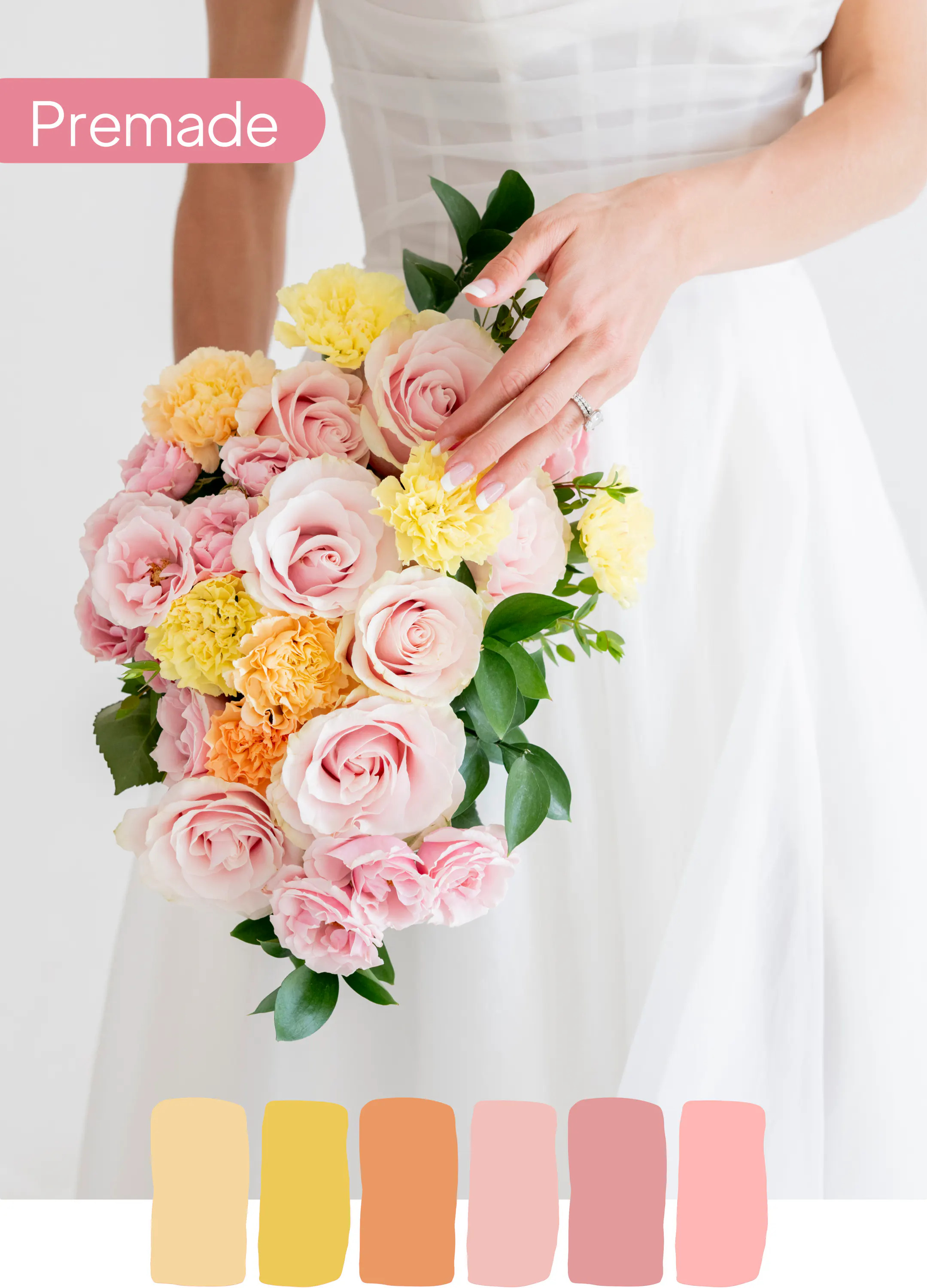 Blush & Buttercream Gelin Buketi – Pembe ve Sarının Romantik Uyumu