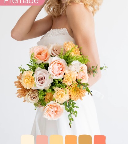 Blush & Peach Gelin Buketi – Somon ve Şeftali Tonlarının Zarif Uyumu