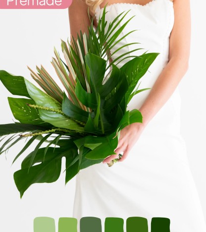 Tropical Greenery Gelin Buketi – Egzotik ve Doğal Zarafet