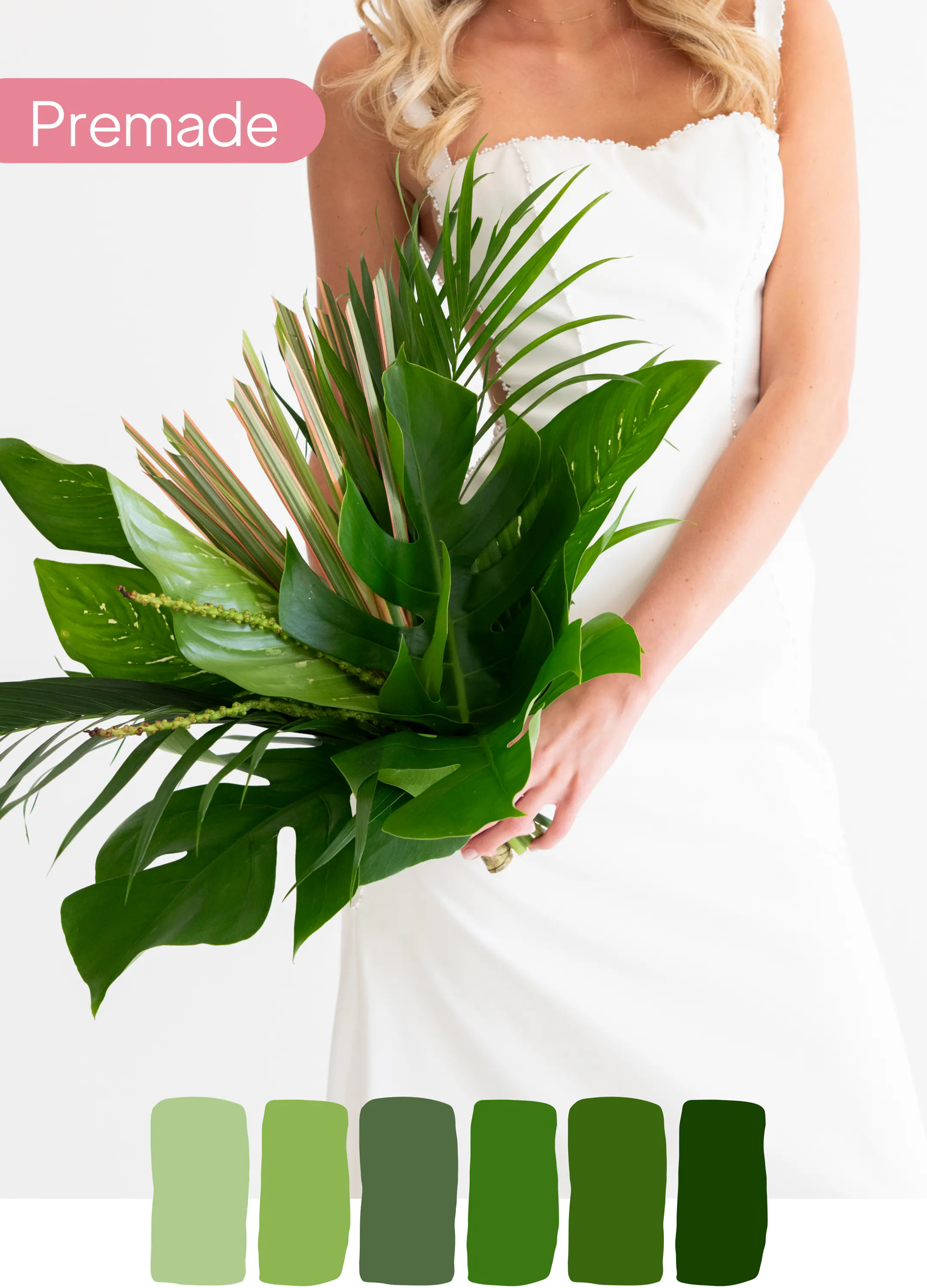 Tropical Greenery Gelin Buketi – Egzotik ve Doğal Zarafet