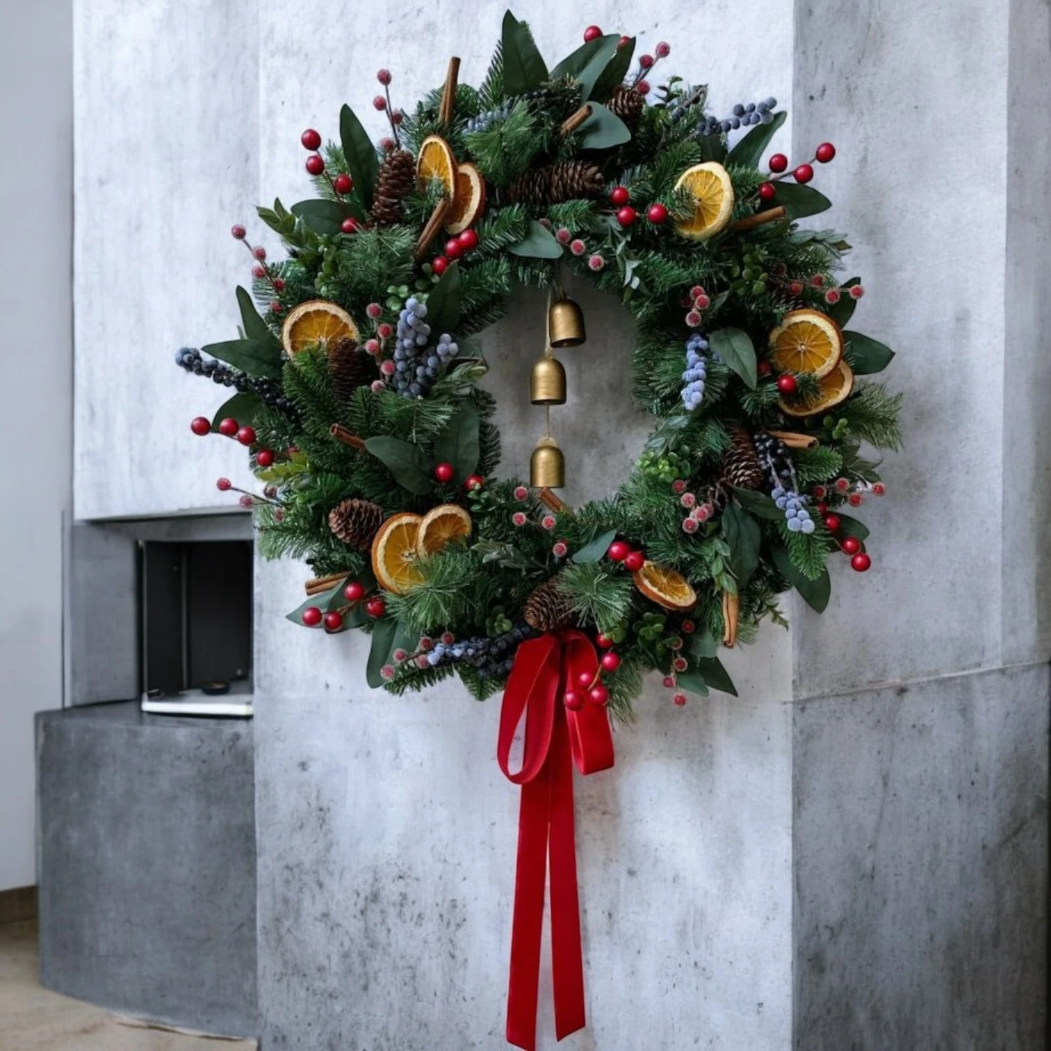 Winter Bells Lüks Yılbaşı Kapı Çelengi