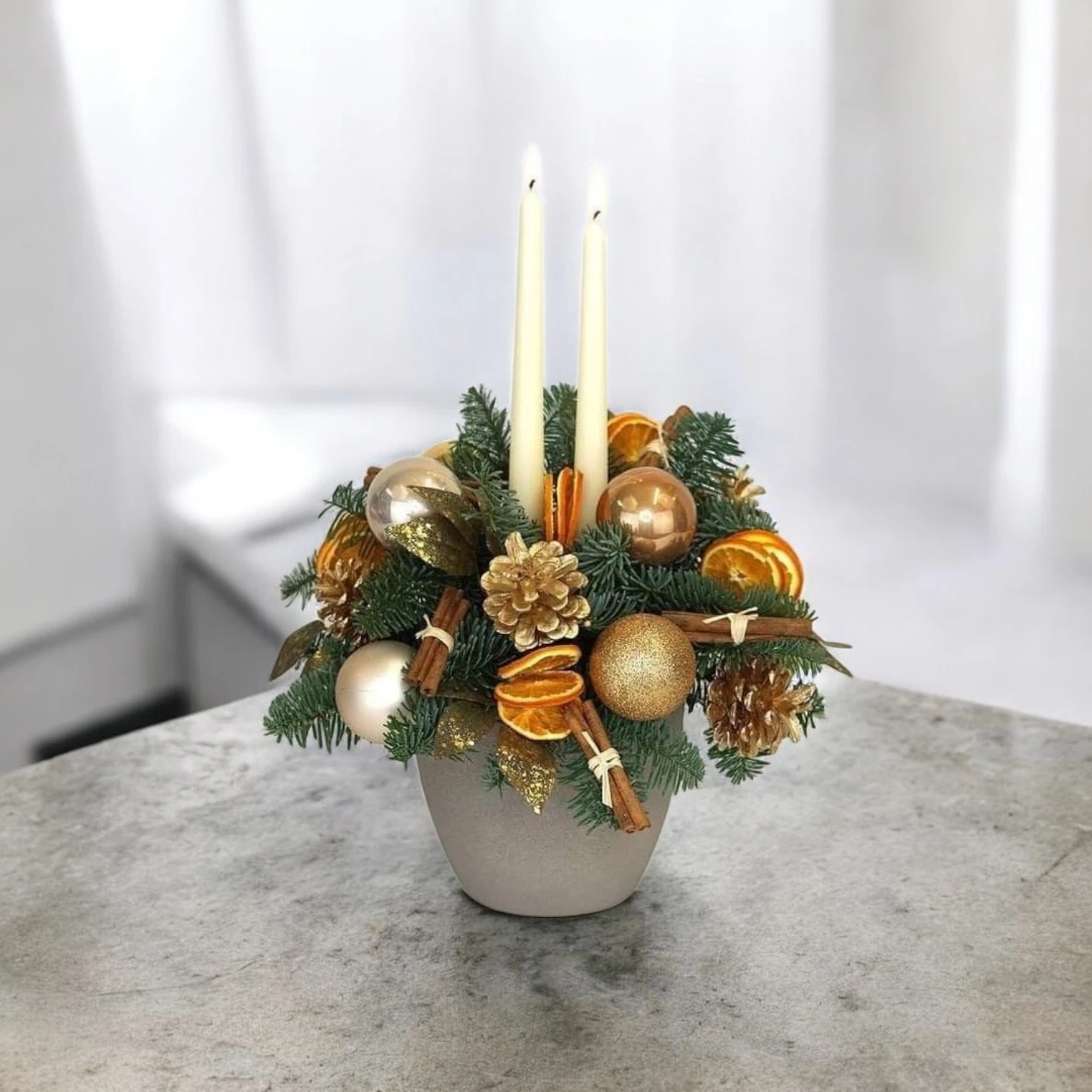 Golden Harmony Yılbaşı Mumlu Lüks Aranjman