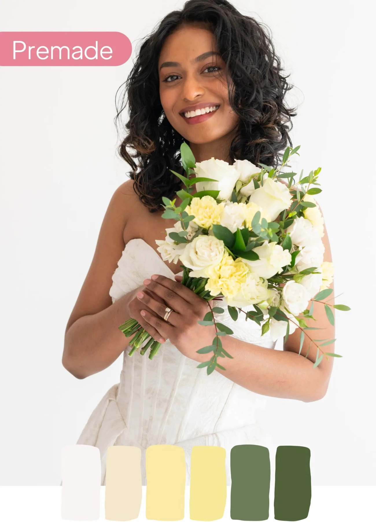 Cream & Honey Gelin Buketi – Zarif Beyaz ve Bal Sarısının Uyumlu Dansı