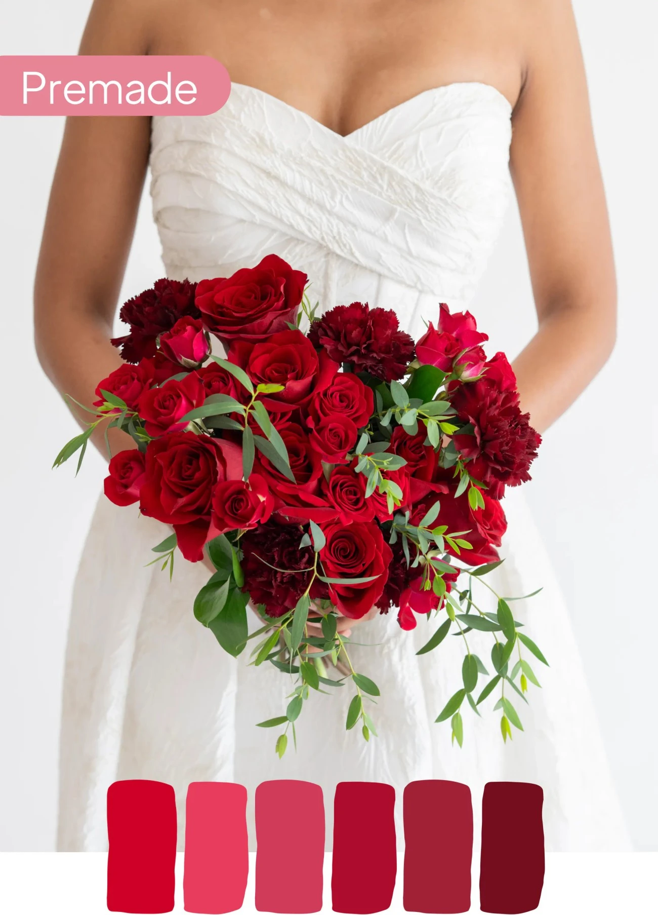 Crimson Gelin Buketi – Kırmızının Tutkulu Işıltısı