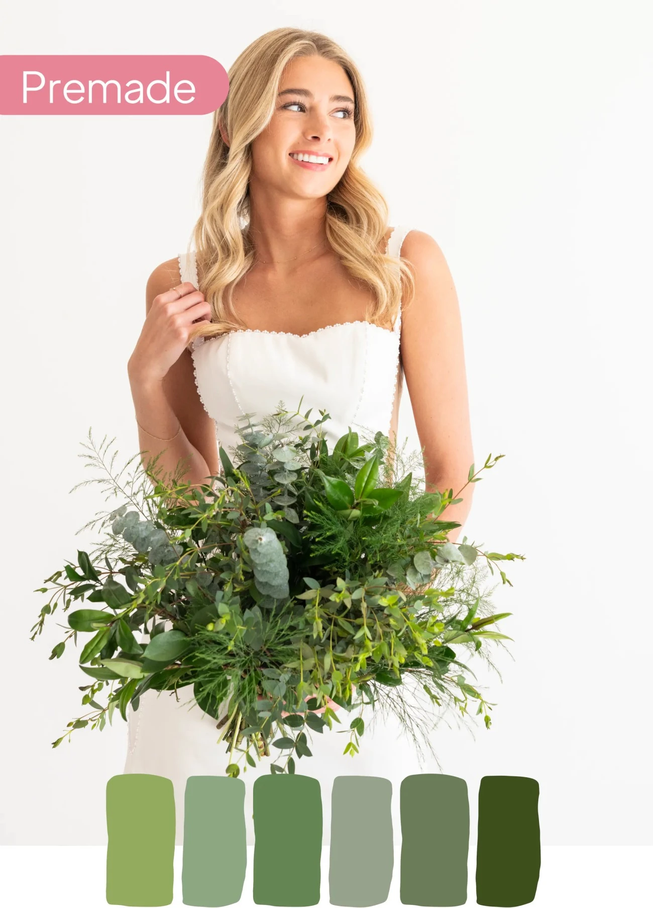 Evergreen Gelin Buketi – Doğanın Sonsuz Yeşil Zarafeti