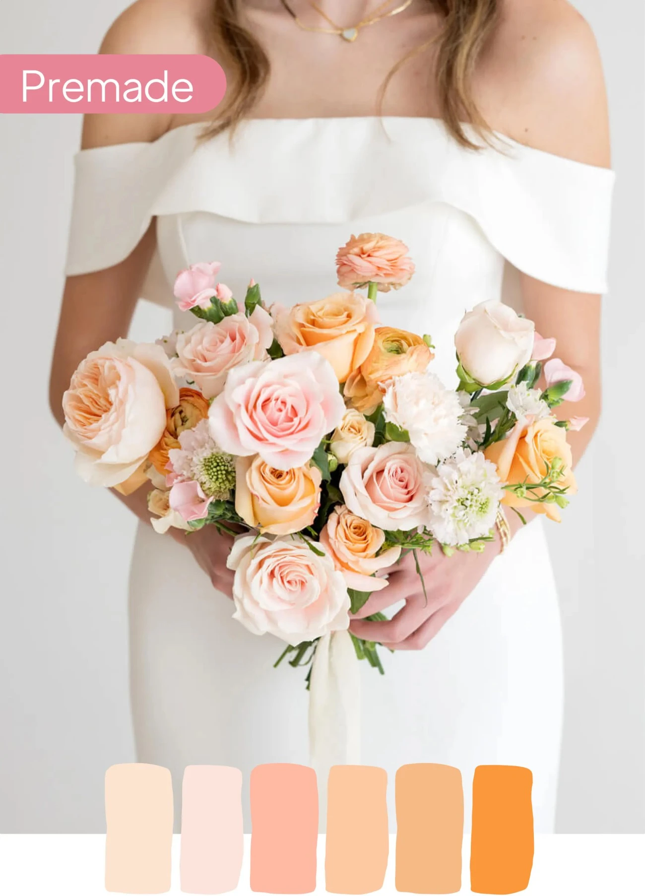 Peachy Keen Gelin Buketi – Şeftali ve Pudra Tonlarının Romantik Uyumu